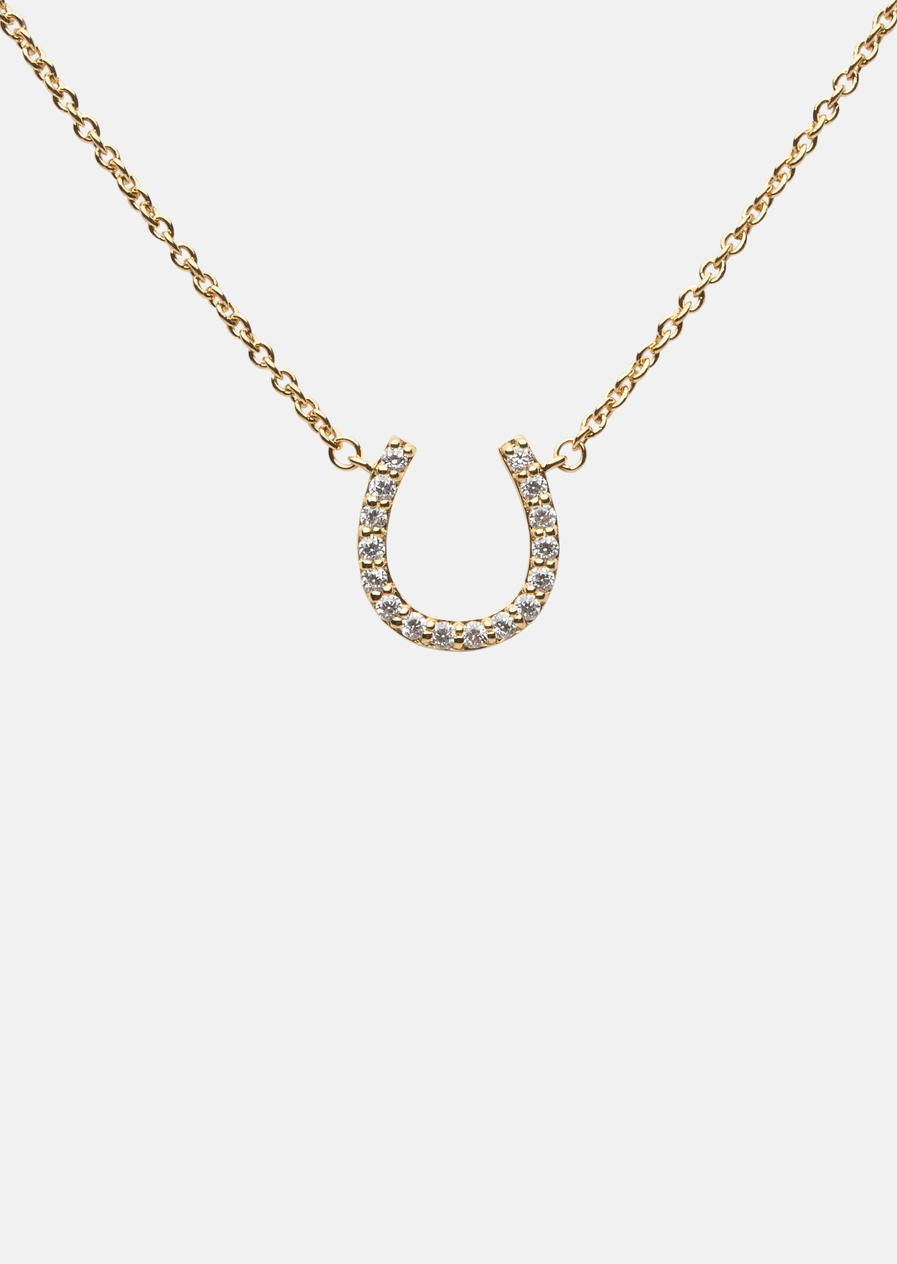 Pavé Symbol - Horse Shoe Necklace - Gold Vermeil sold by Skultuna