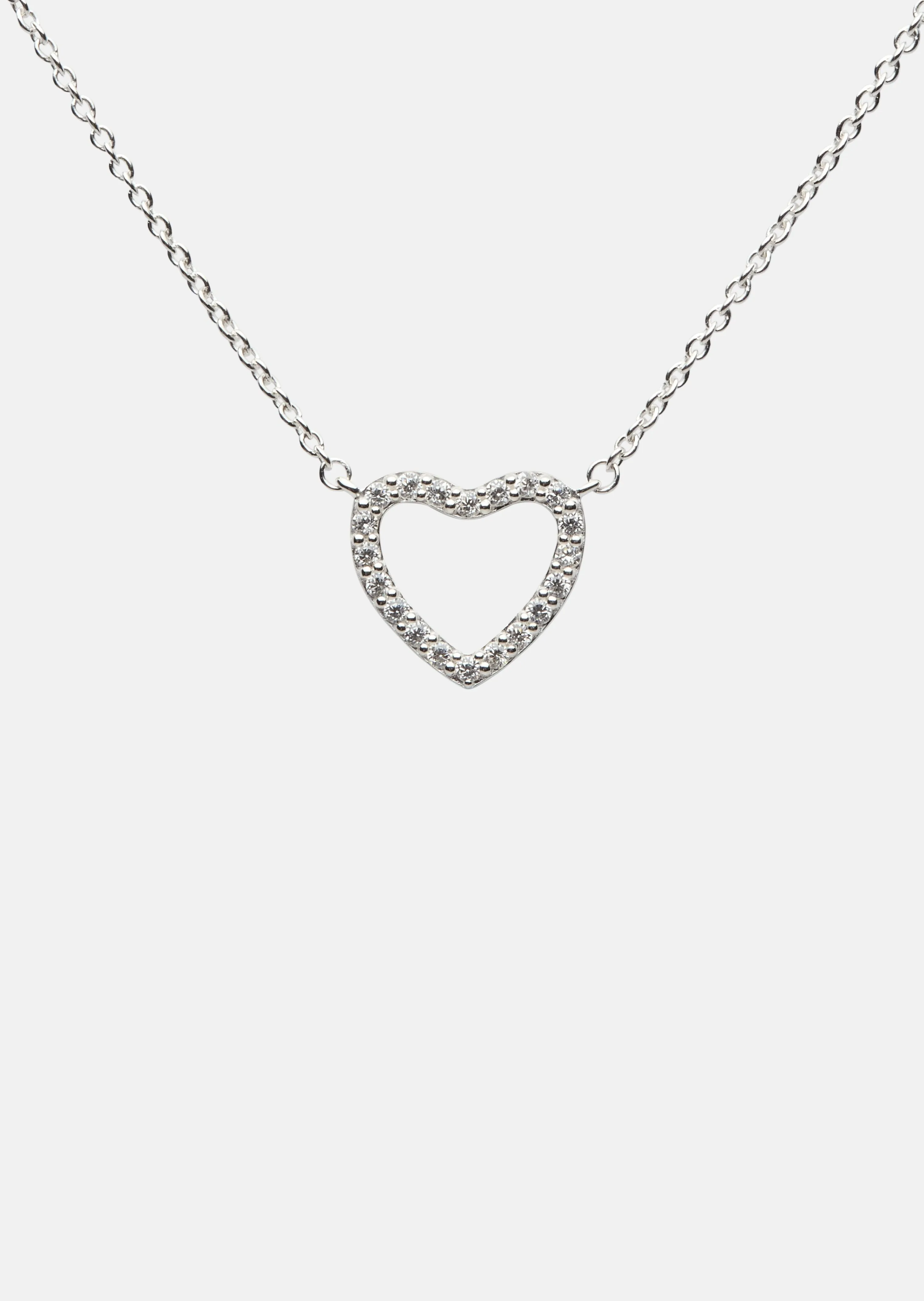 Pavé Symbol- Heart Necklace - Sterling Silver sold by Skultuna