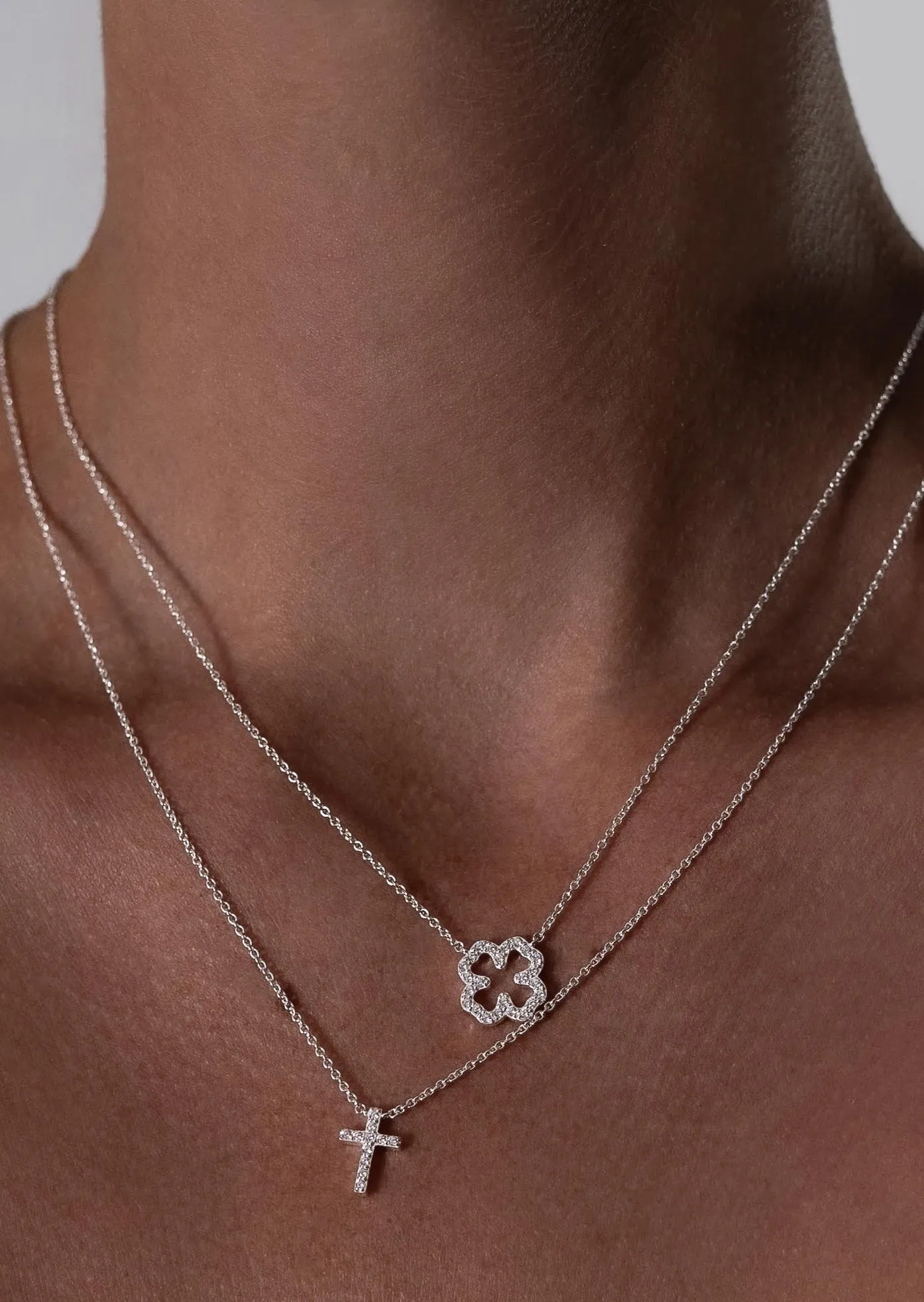 Pavé Symbol - Four Leaf Clover Necklace - Sterling Silver sold by Skultuna product image thumbnail 4