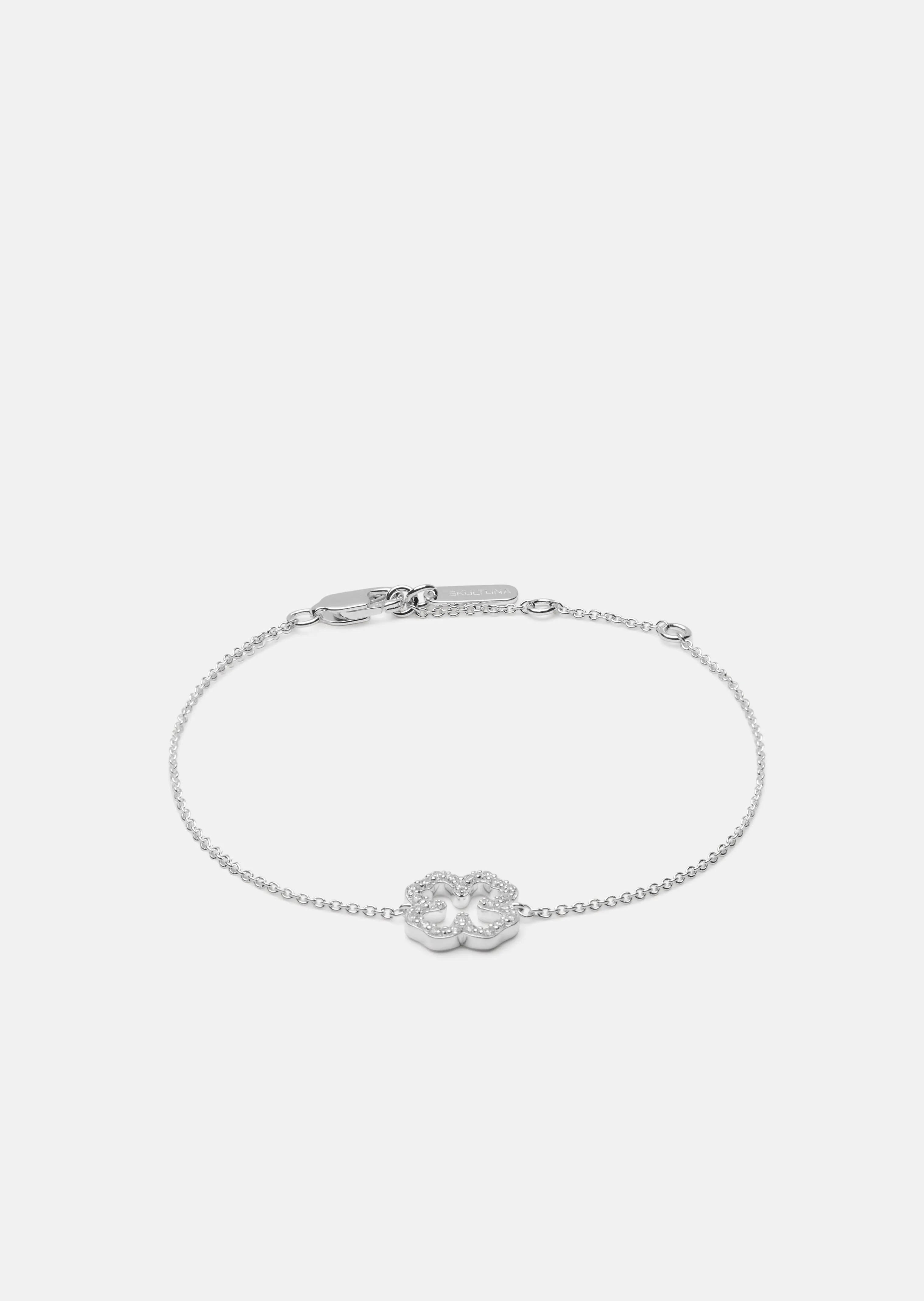 Pavé Symbol - Four Leaf Clover Bracelet - Sterling Silver sold by Skultuna product image thumbnail 2