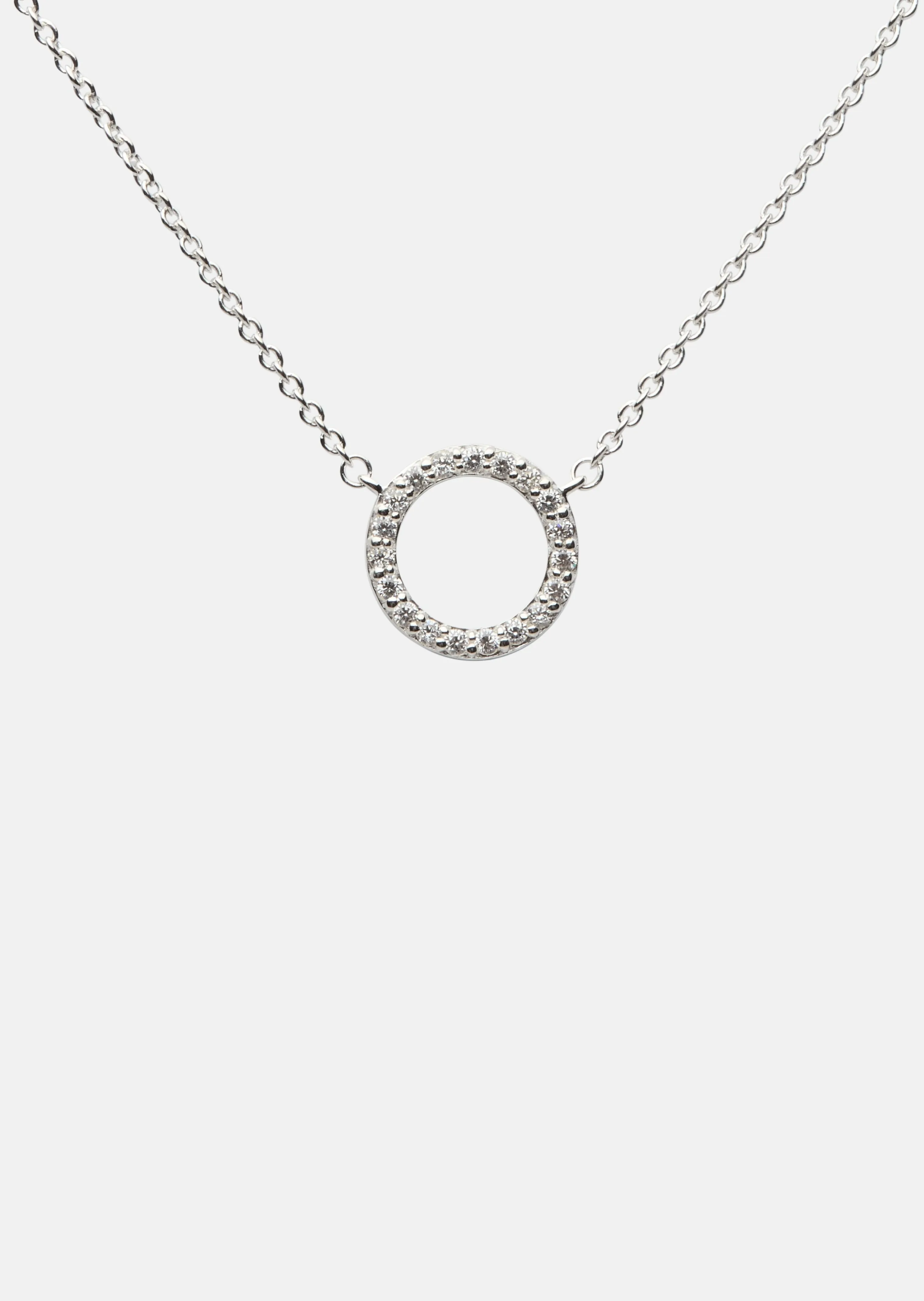 Pavé Symbol - Circle Necklace - Sterling Silver sold by Skultuna