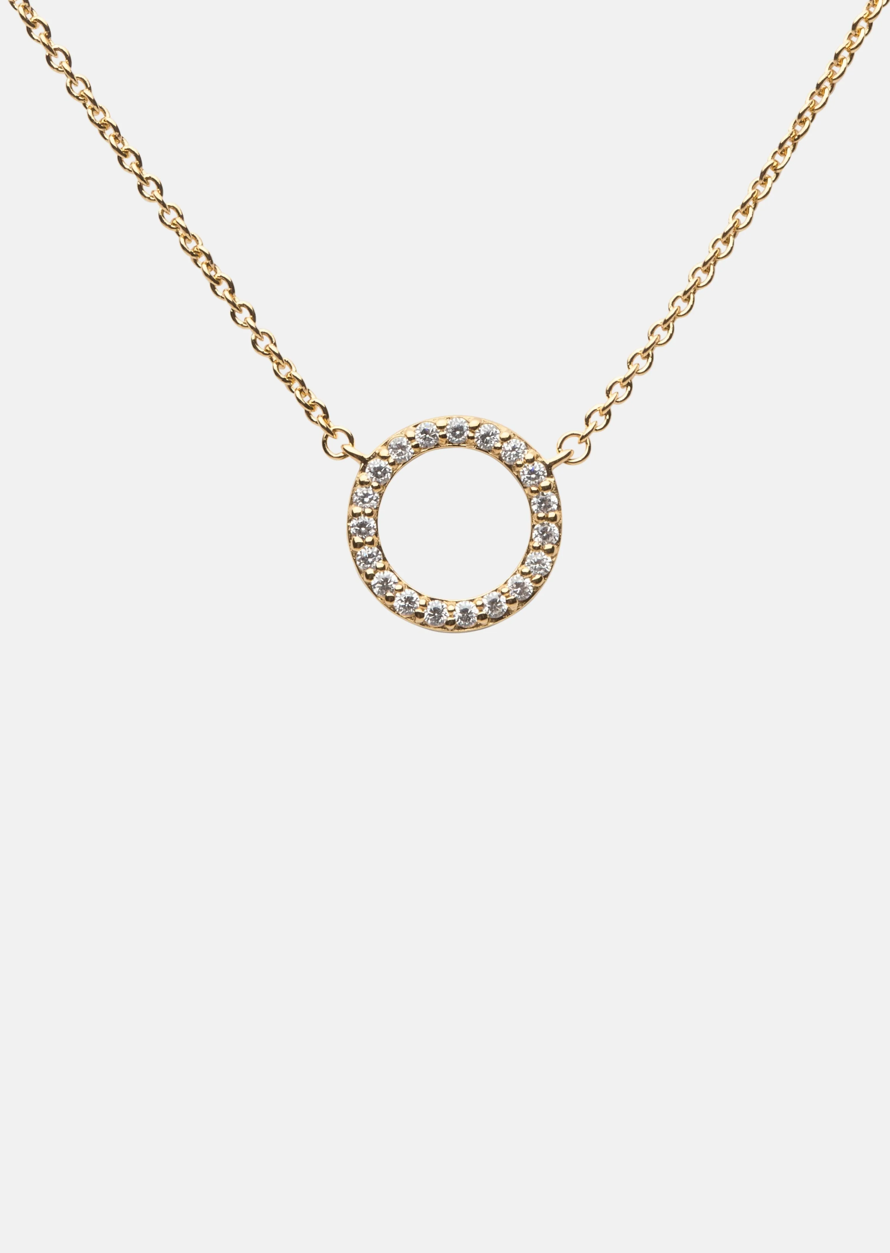Pavé Symbol - Circle Necklace - Gold Vermeil sold by Skultuna