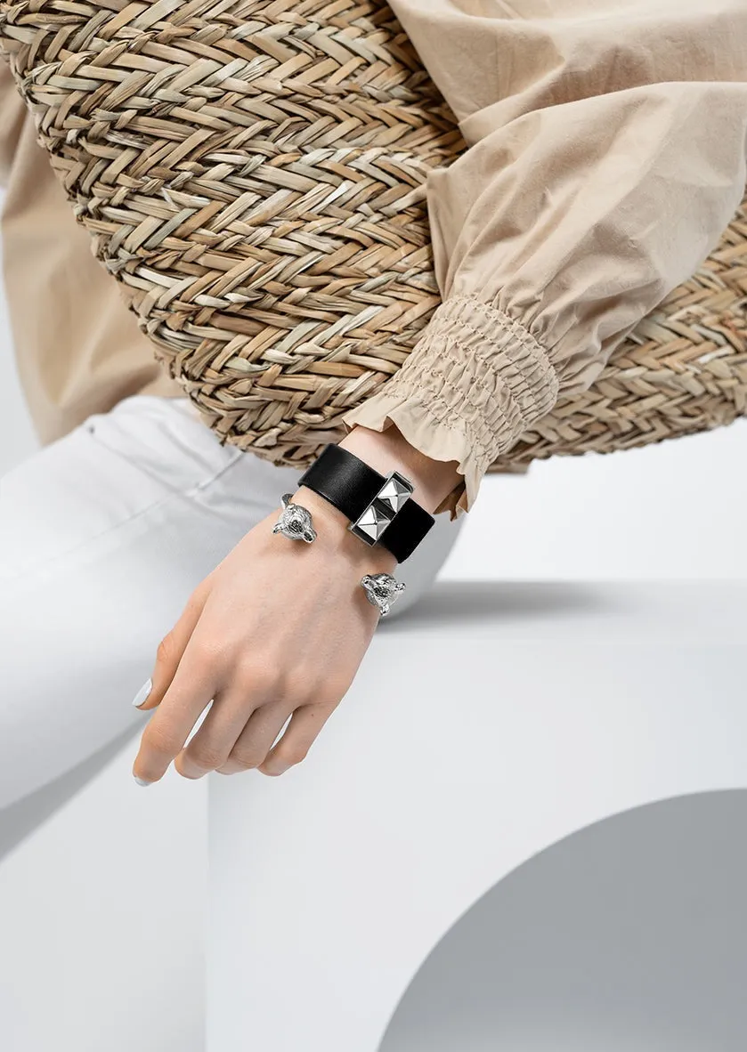 Clasp Rivets Bracelet Thin - Black sold by Skultuna product image thumbnail 5