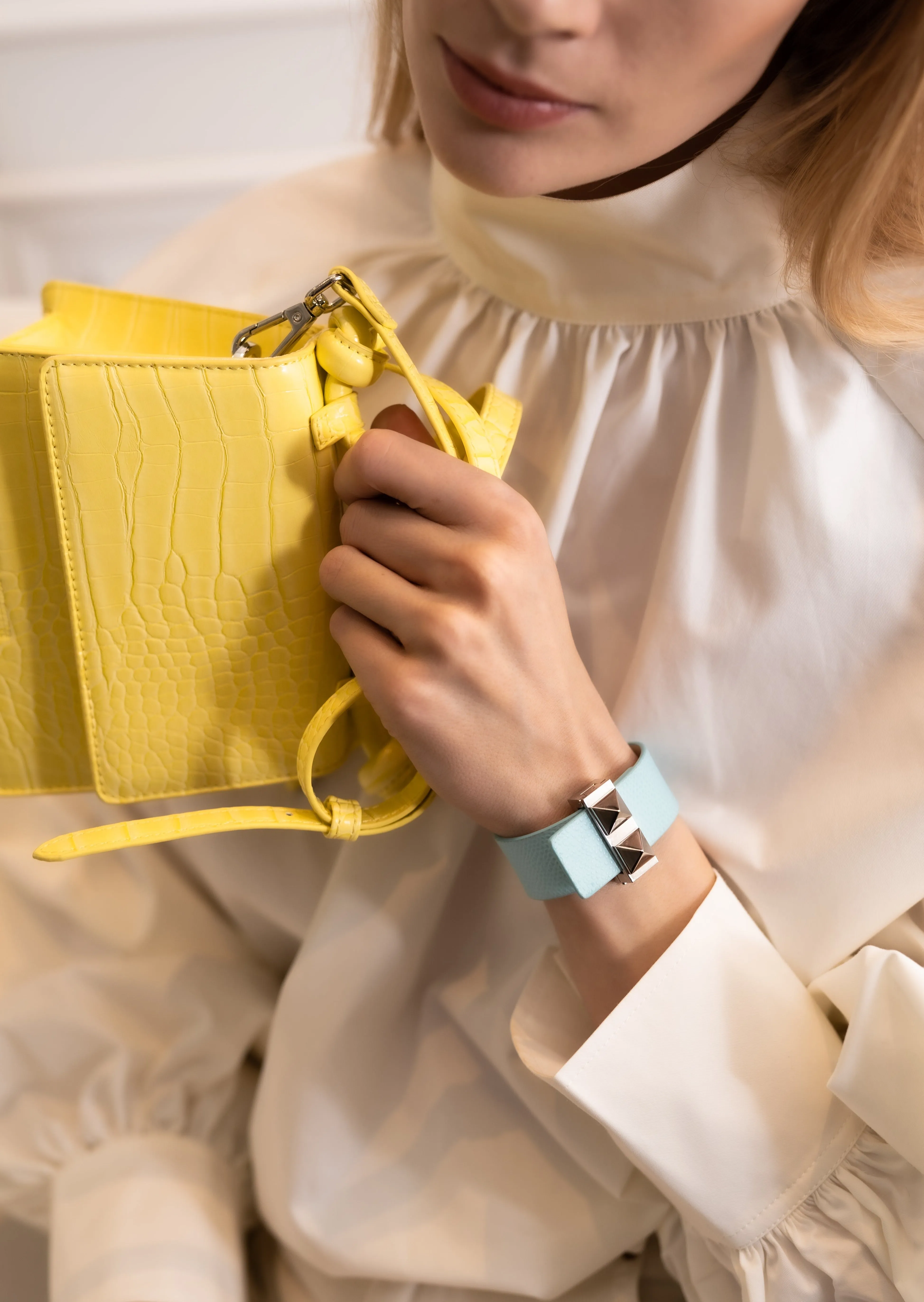 Clasp Rivets Bracelet Thin - Eau de Nil sold by Skultuna product image thumbnail 5