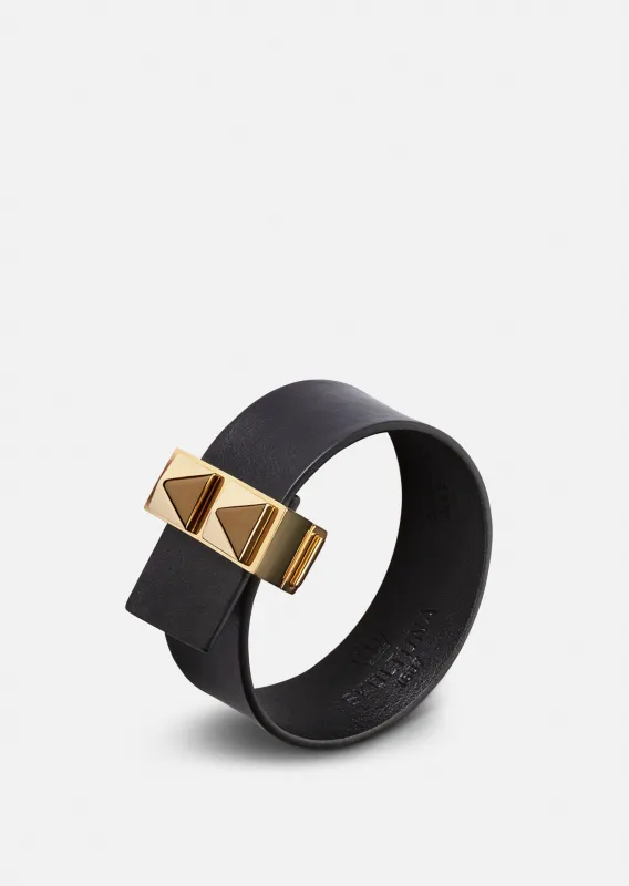 Clasp Rivets Bracelet Thin - Black sold by Skultuna
