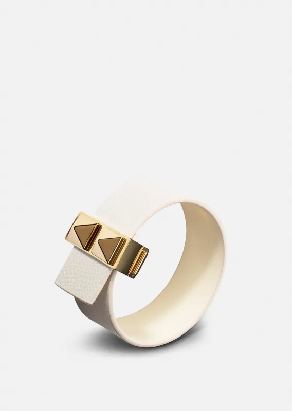 Clasp Rivets Bracelet Thin - Beige sold by Skultuna