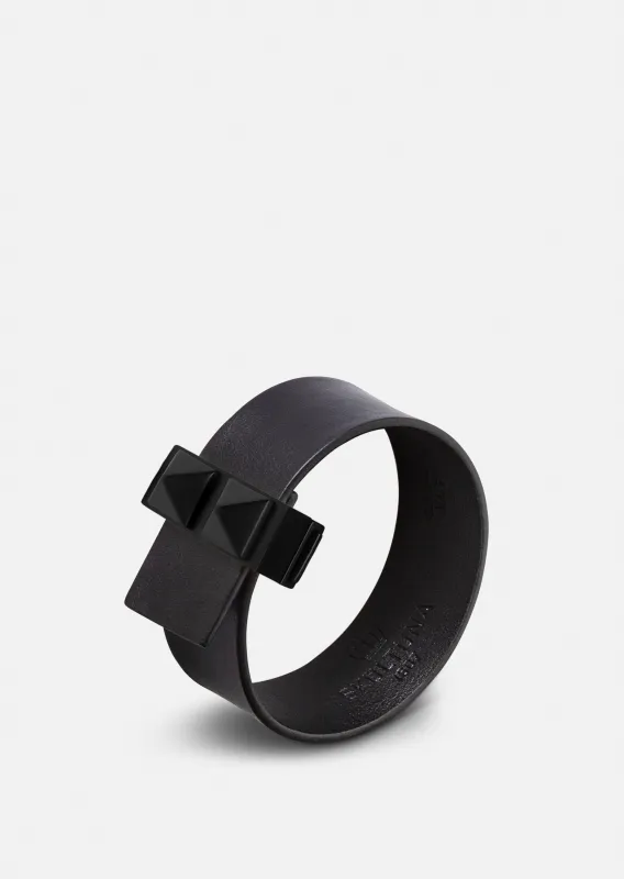 Clasp Rivets Bracelet Thin - Black sold by Skultuna