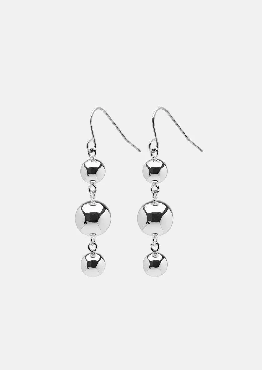 Triple Ball Drop Earrings – Silver Plated sold by Skultuna