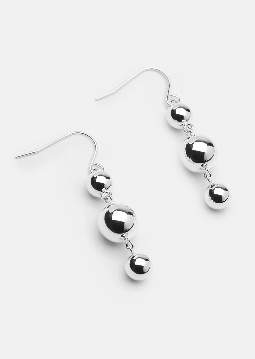 Triple Ball Drop Earrings – Silver Plated sold by Skultuna product image thumbnail 2