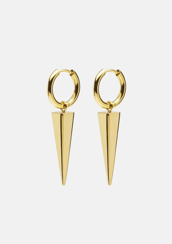 Spike Rivets Earrings – Gold Plated sold by Skultuna
