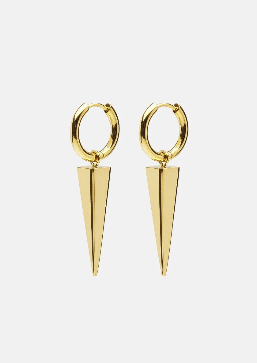 Spike Rivets Earrings – Gold Plated sold by Skultuna