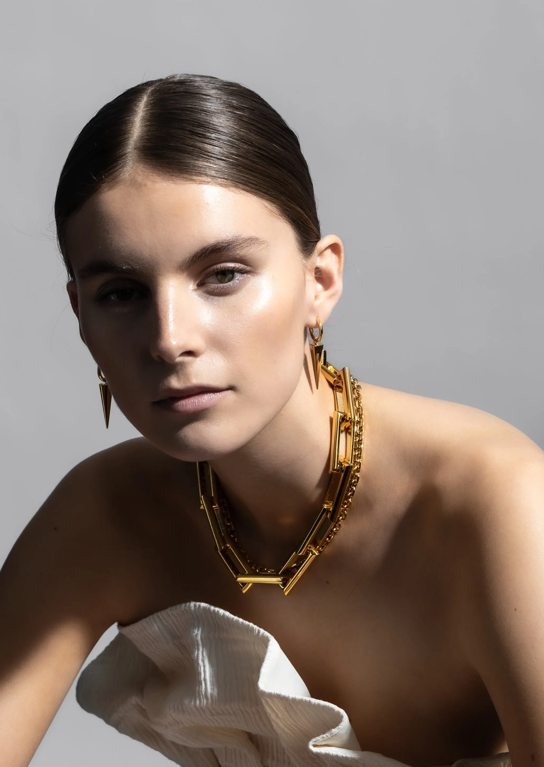 Spike Rivets Earrings – Gold Plated sold by Skultuna product image thumbnail 5