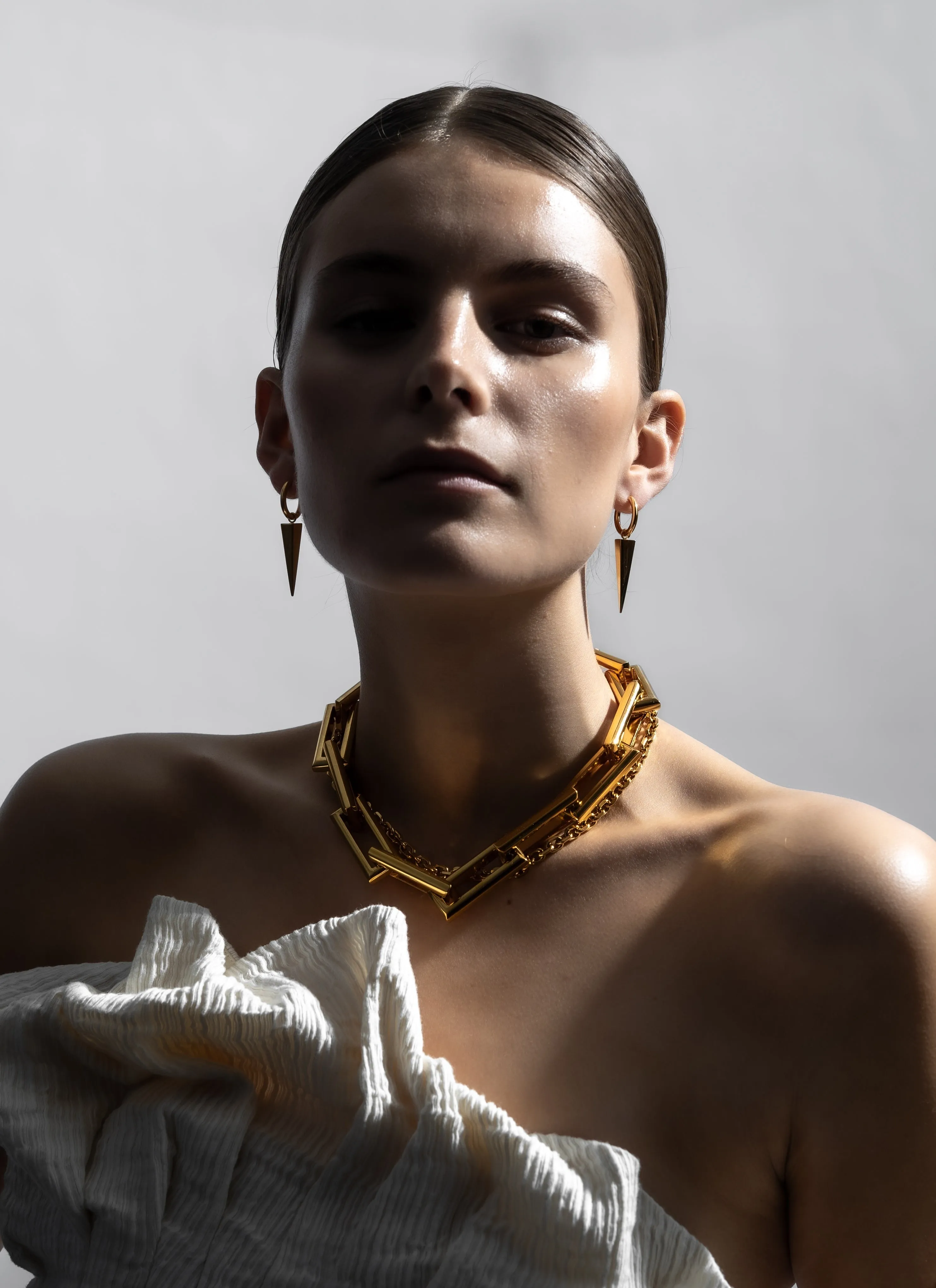 Spike Rivets Earrings – Gold Plated sold by Skultuna product image thumbnail 4