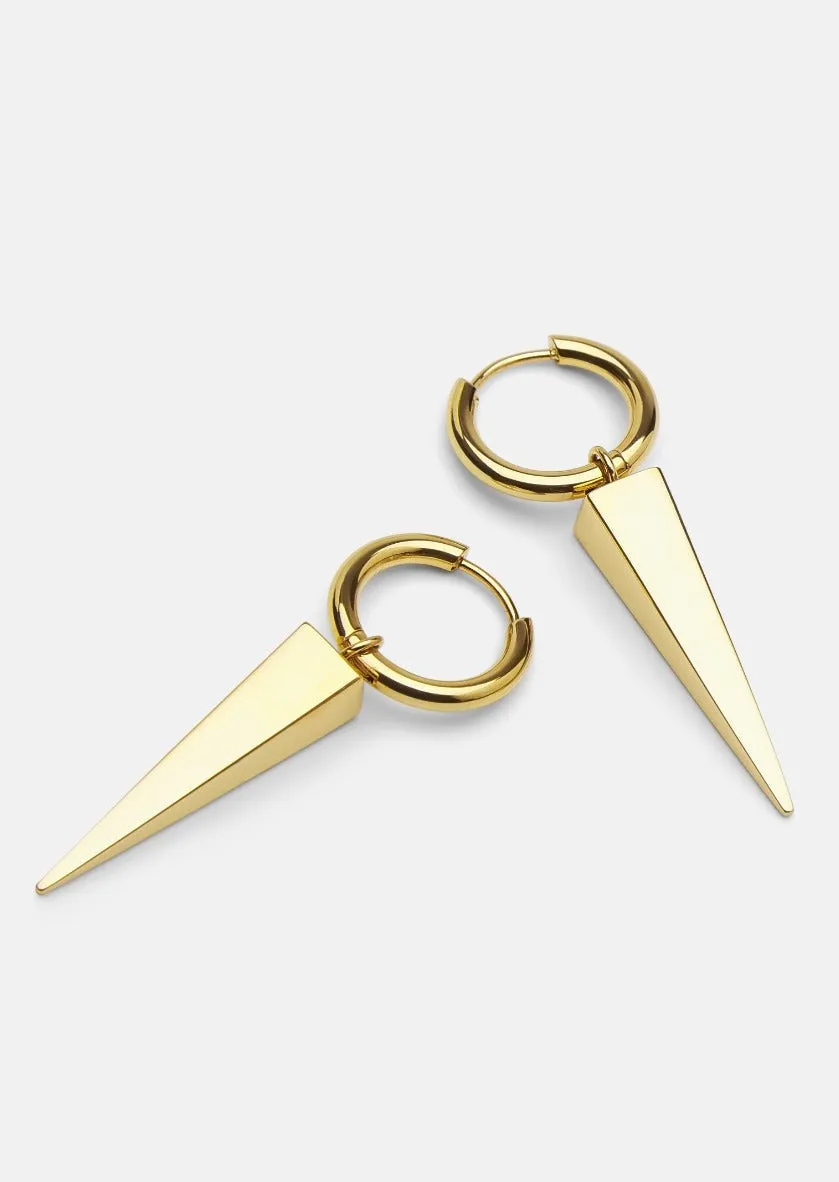 Spike Rivets Earrings – Gold Plated sold by Skultuna product image thumbnail 2