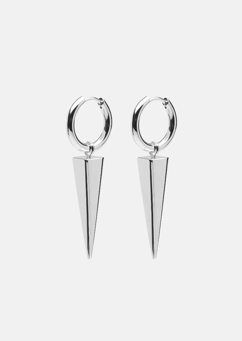 Spike Rivets Earrings – Silver Plated sold by Skultuna