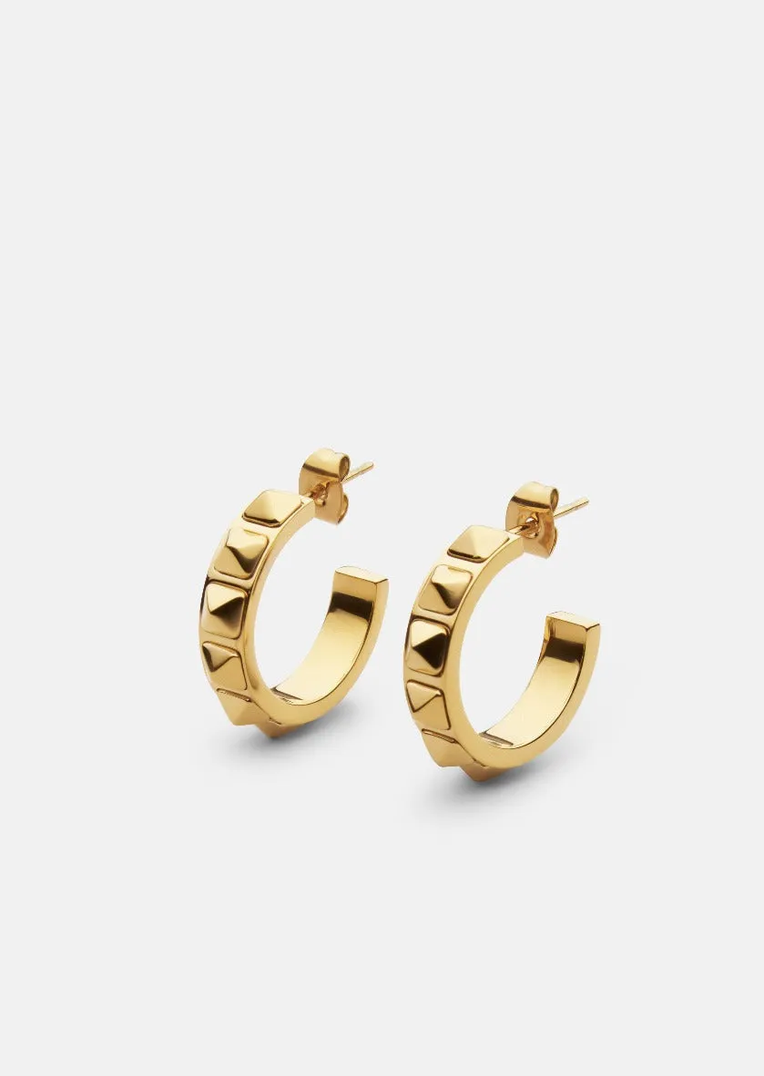Rivets Earrings - Gold Plated sold by Skultuna