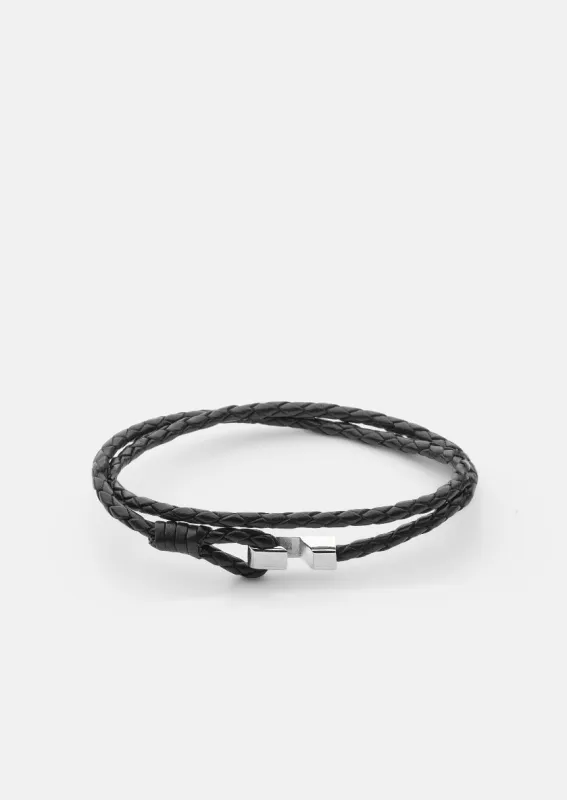 Hook Leather Bracelet Thin - Black sold by Skultuna