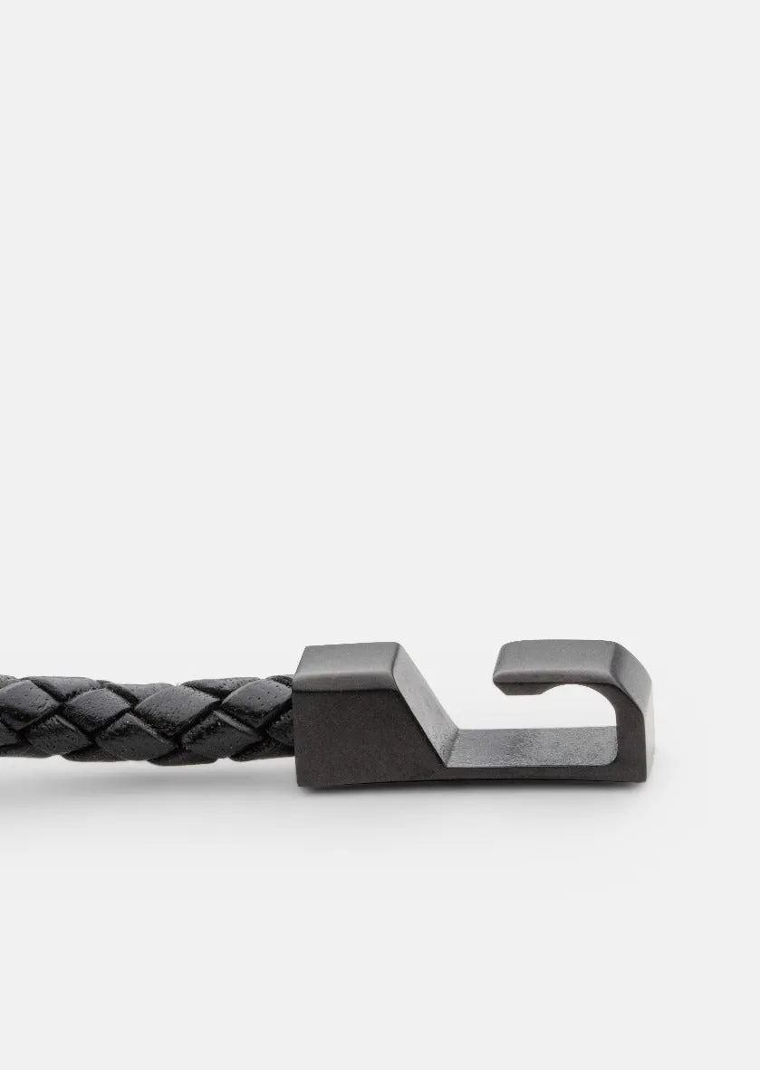 Hook Leather Bracelet Matte Black - Black sold by Skultuna product image thumbnail 2