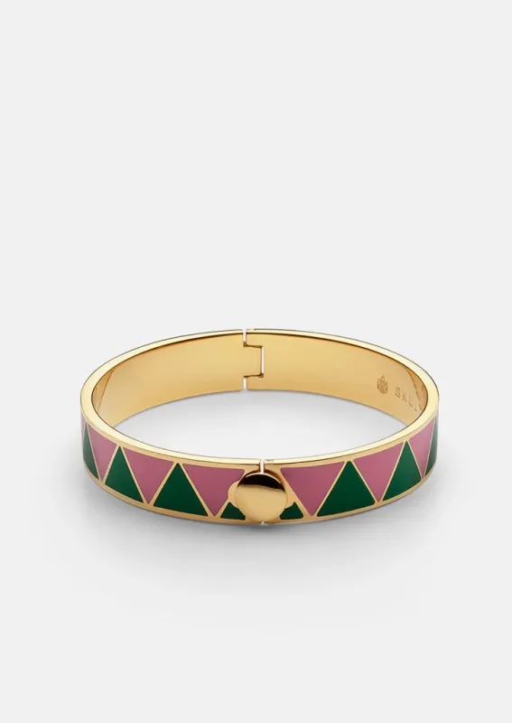 GTG Enamel Bracelet - Green & Peach made by Skultuna