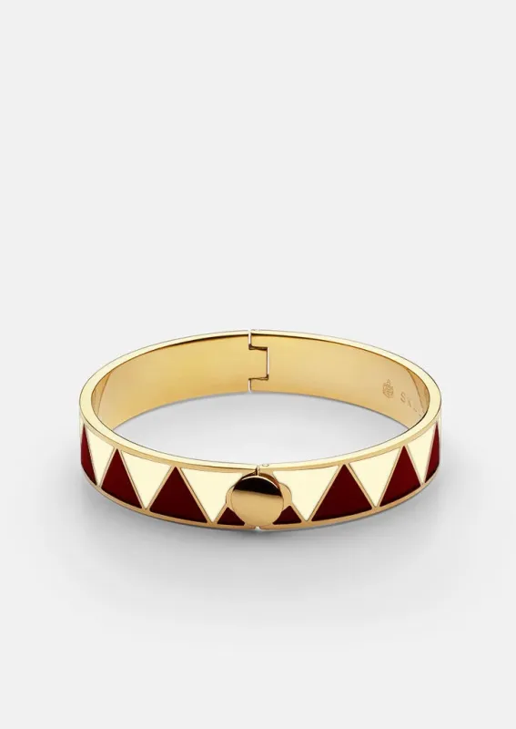GTG Enamel Bracelet - White & Burgundy made by Skultuna