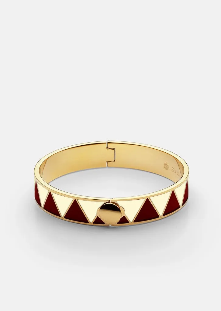 GTG Enamel Bracelet - White & Burgundy sold by Skultuna