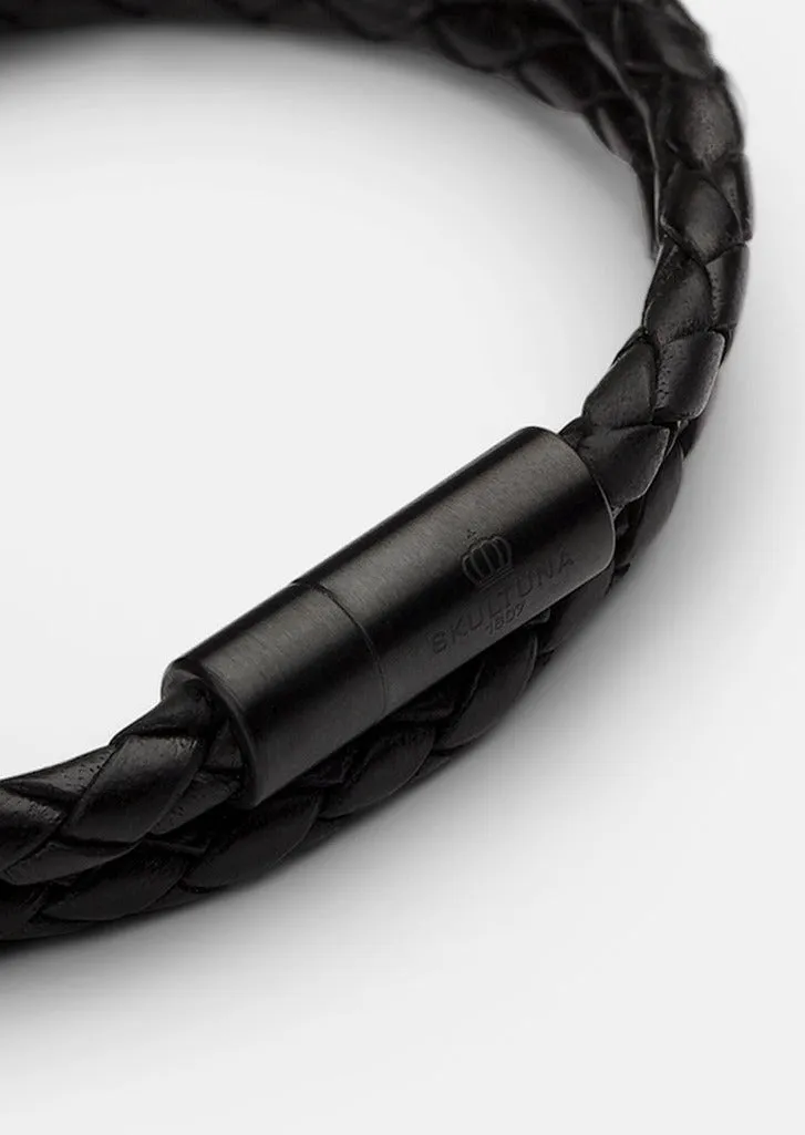 Leather Bracelet Thin - Titan Black / Black sold by Skultuna product image thumbnail 3