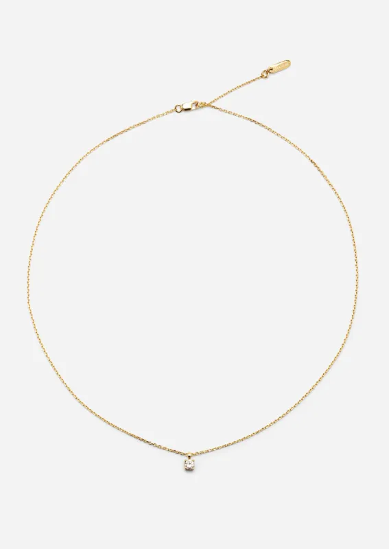Solitaire Necklace - Gold Vermeil made by Skultuna