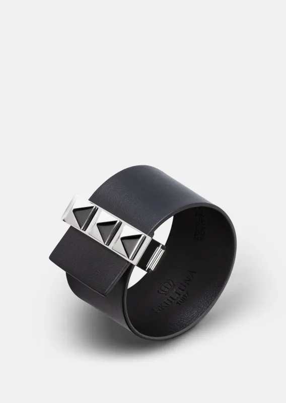 Clasp Rivets Bracelet - Black made by Skultuna