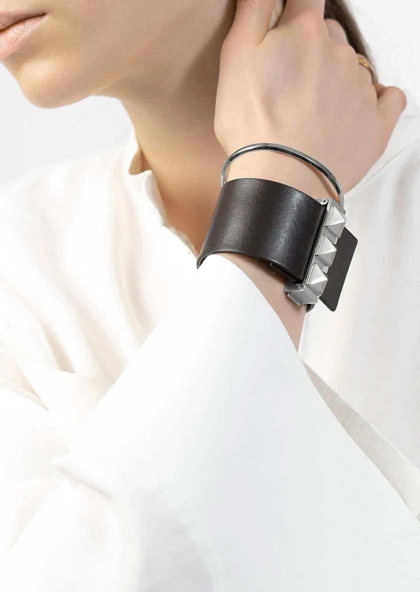 Clasp Rivets Bracelet - Black sold by Skultuna product image thumbnail 5