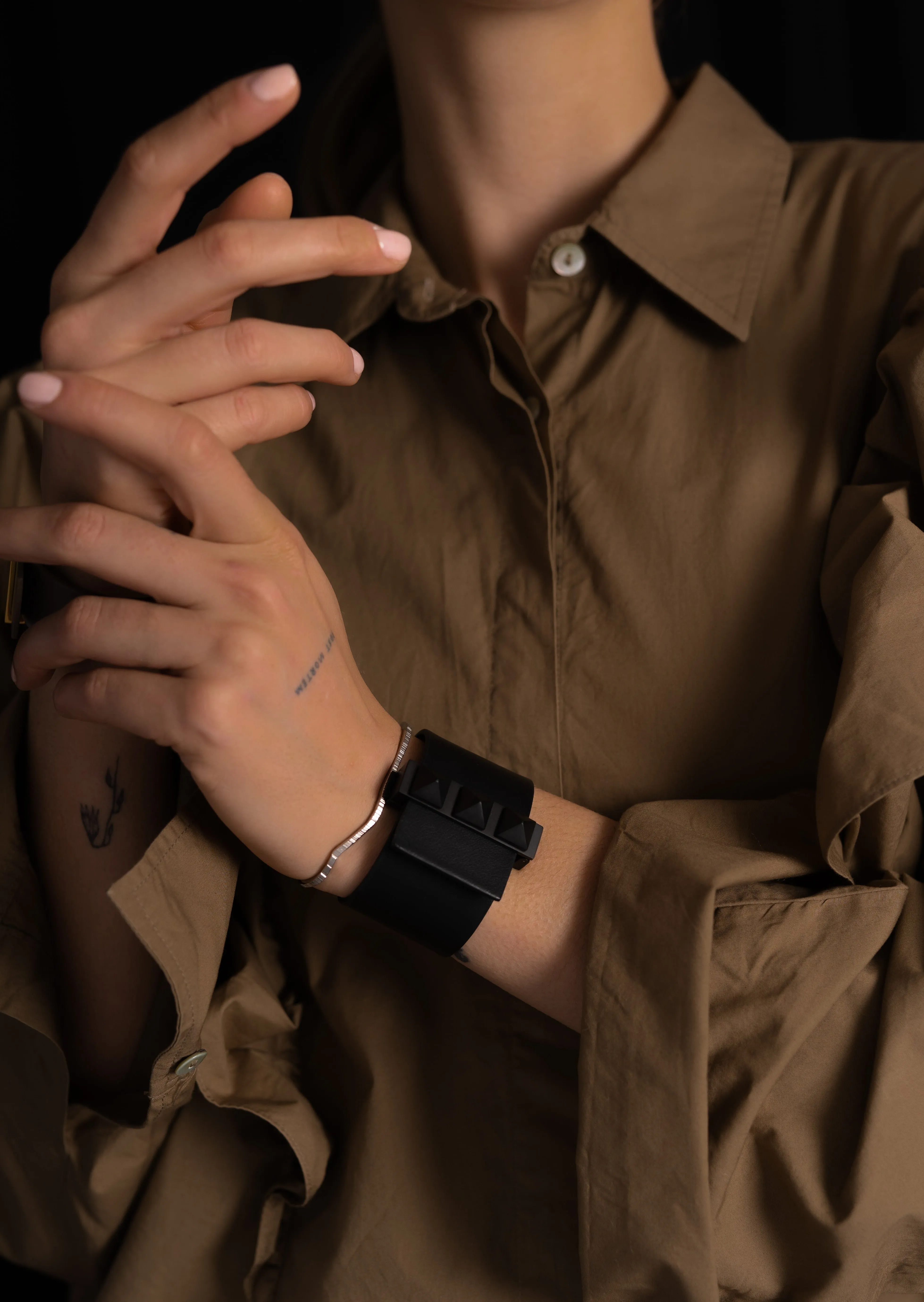 Clasp Rivets Bracelet - Black sold by Skultuna product image thumbnail 5