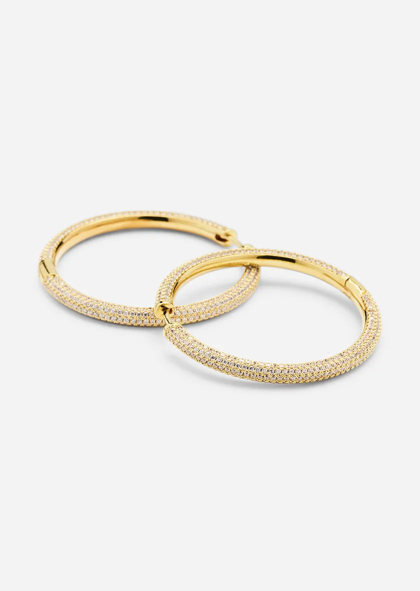 Simplicity Pavé Hoop Earrings - Gold Plated - XL sold by Skultuna product image thumbnail 3