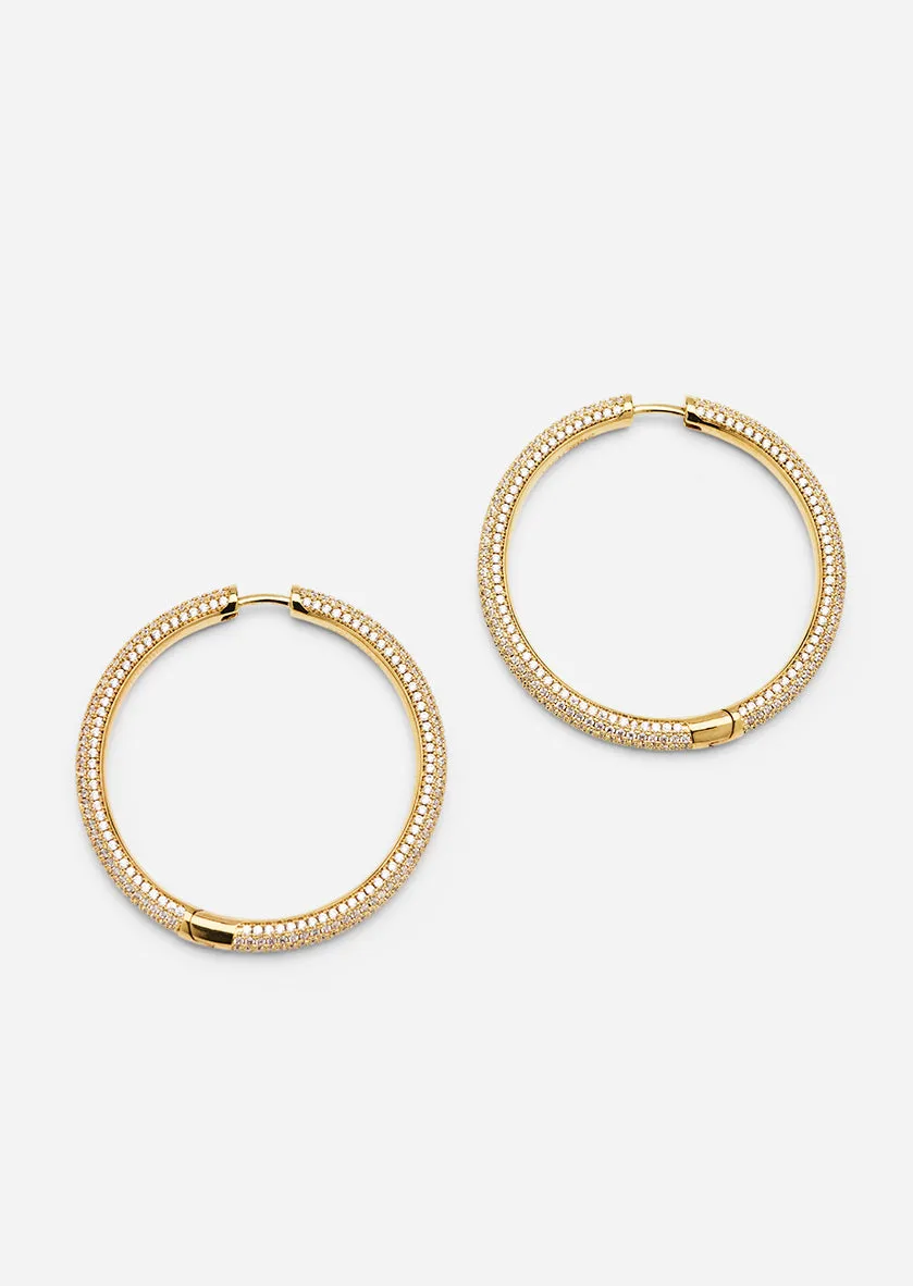 Simplicity Pavé Hoop Earrings - Gold Plated - XL sold by Skultuna product image thumbnail 2