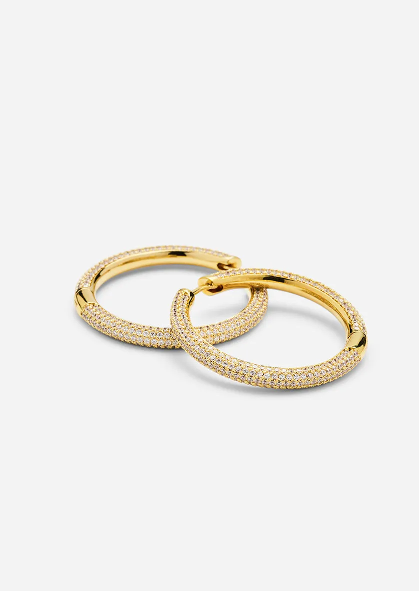 Simplicity Pavé Hoop Earrings - Gold Plated - Large sold by Skultuna product image thumbnail 4
