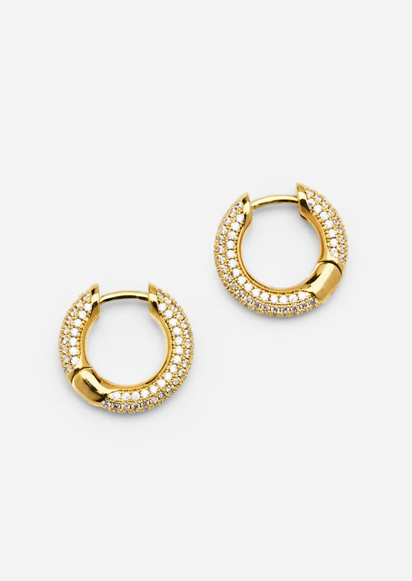Simplicity Pavé Hoop Earrings - Gold Plated - Small sold by Skultuna product image thumbnail 3