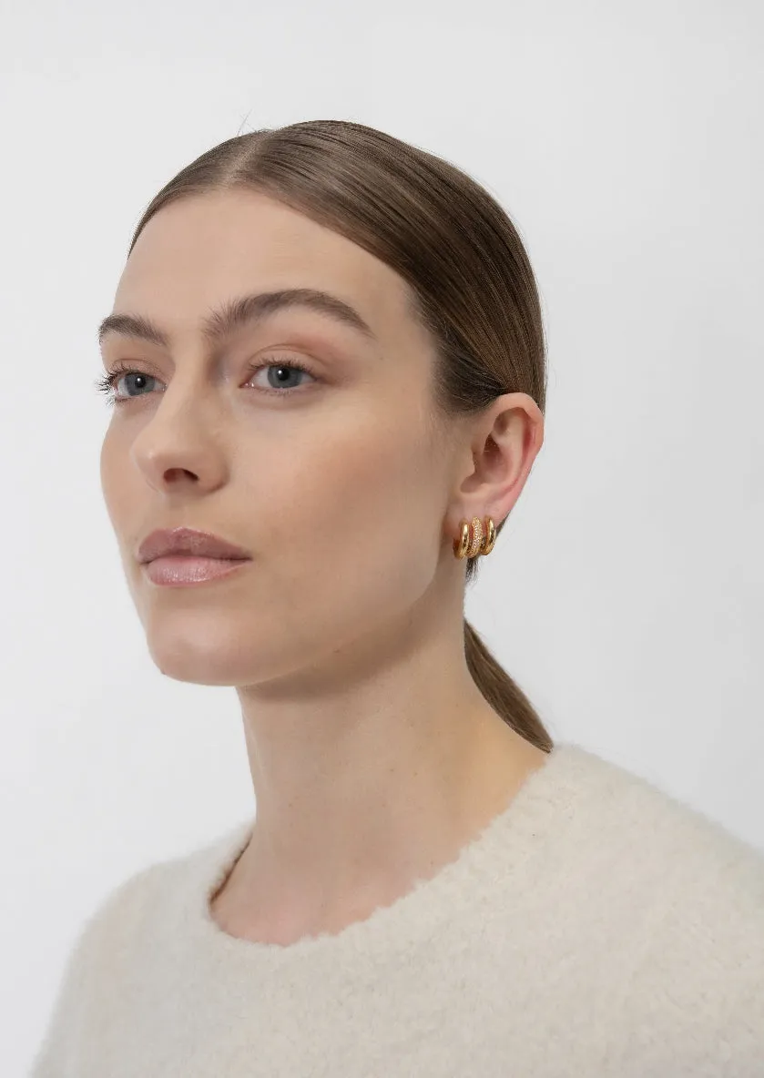Simplicity Pavé Hoop Earrings - Gold Plated - Small sold by Skultuna product image thumbnail 2