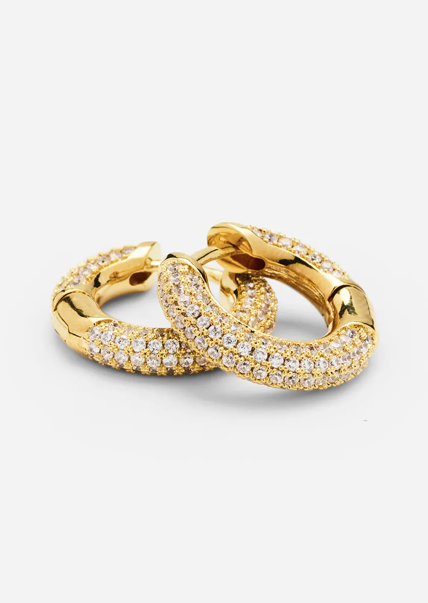 Simplicity Pavé Hoop Earrings - Gold Plated - Small sold by Skultuna product image thumbnail 4
