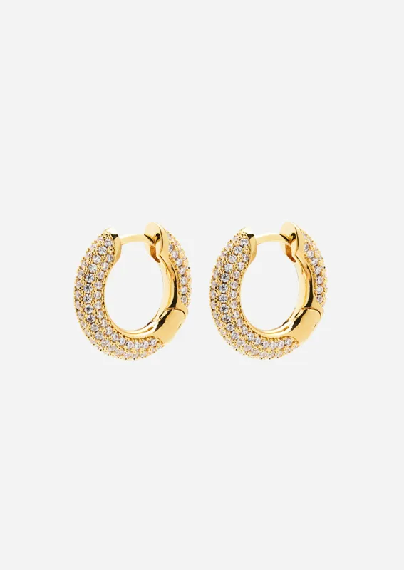 Simplicity Pavé Hoop Earrings - Gold Plated - Small made by Skultuna