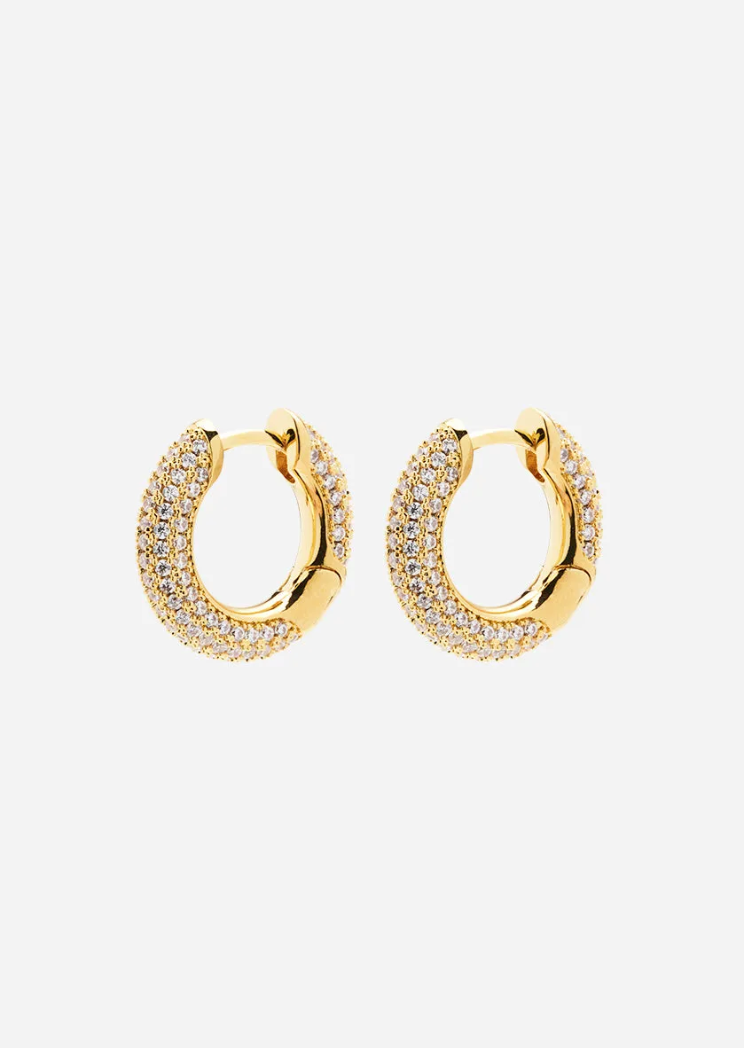Simplicity Pavé Hoop Earrings - Gold Plated - Small sold by Skultuna