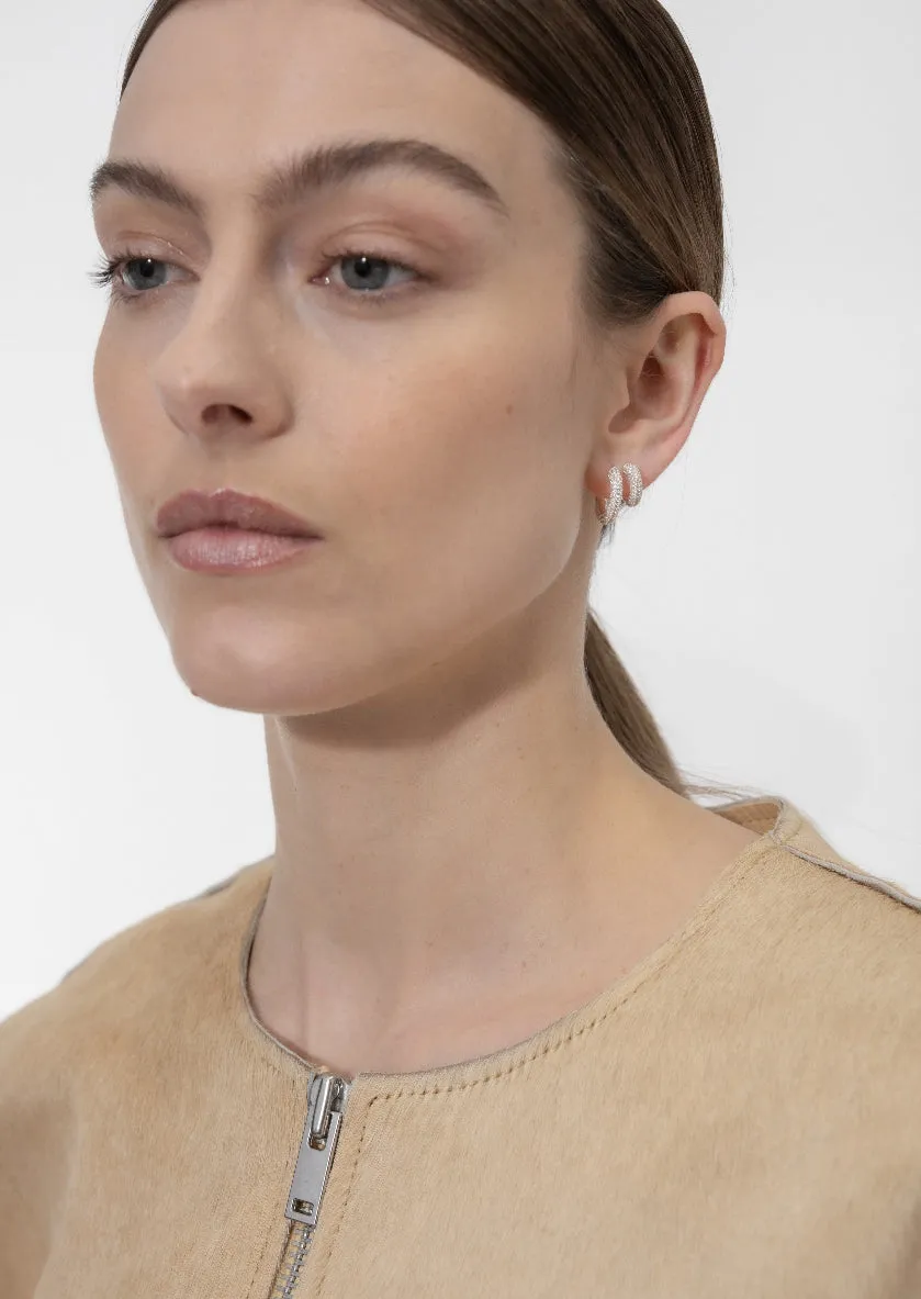 Simplicity Pavé Hoop Earrings - Silver Plated - Small sold by Skultuna product image thumbnail 2