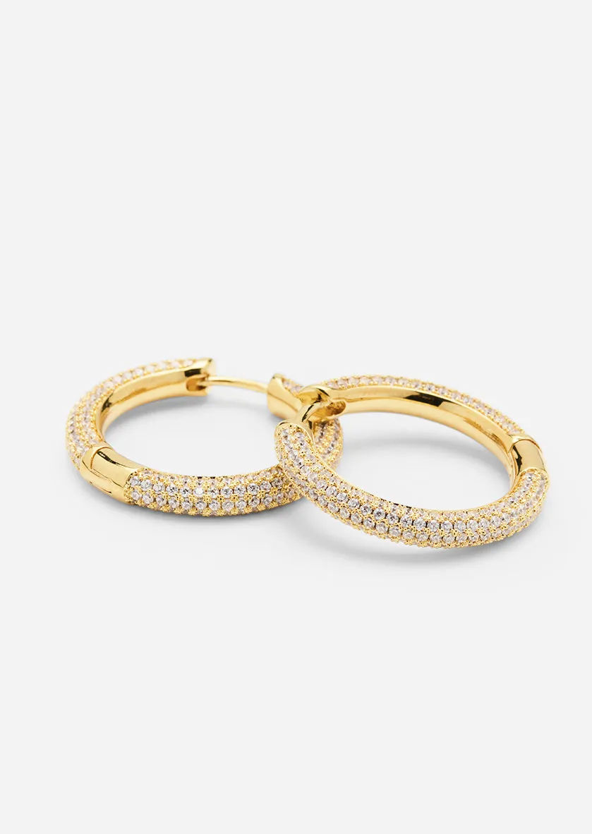 Simplicity Pavé Hoop Earrings - Gold Plated - Medium sold by Skultuna product image thumbnail 4