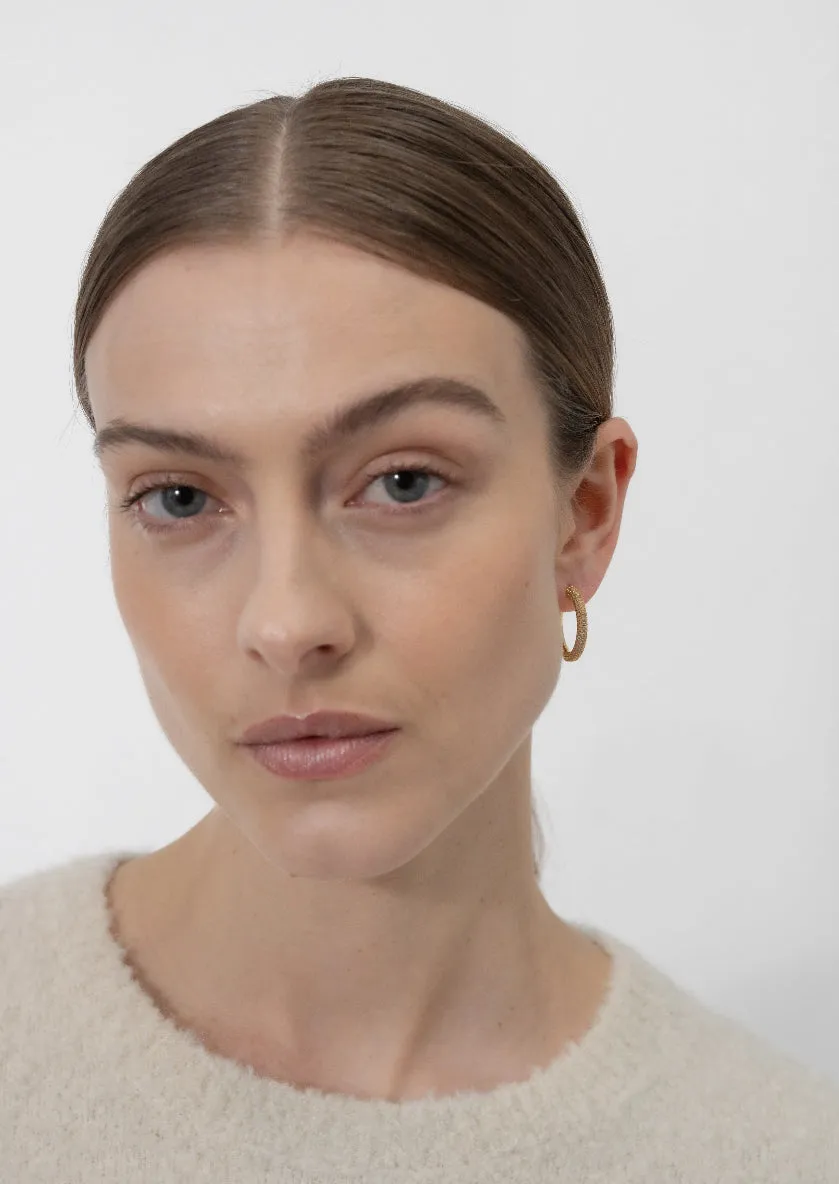 Simplicity Pavé Hoop Earrings - Gold Plated - Medium sold by Skultuna product image thumbnail 2