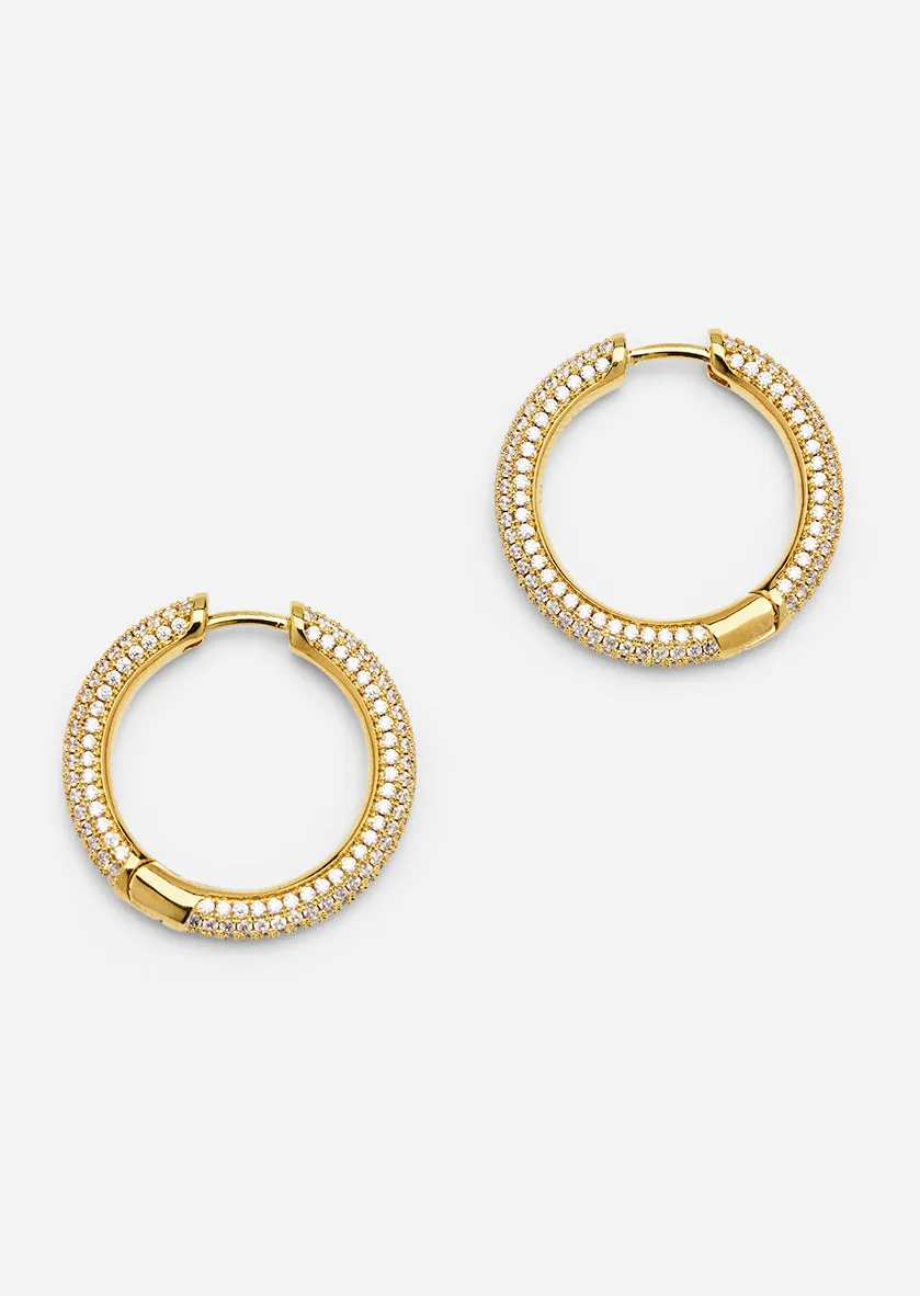 Simplicity Pavé Hoop Earrings - Gold Plated - Medium sold by Skultuna product image thumbnail 3