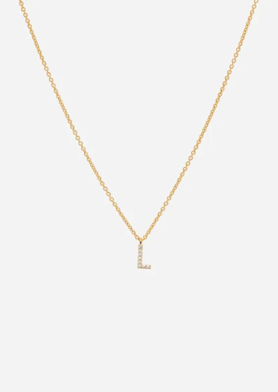 Pavé Letter - Gold Vermeil - L made by Skultuna