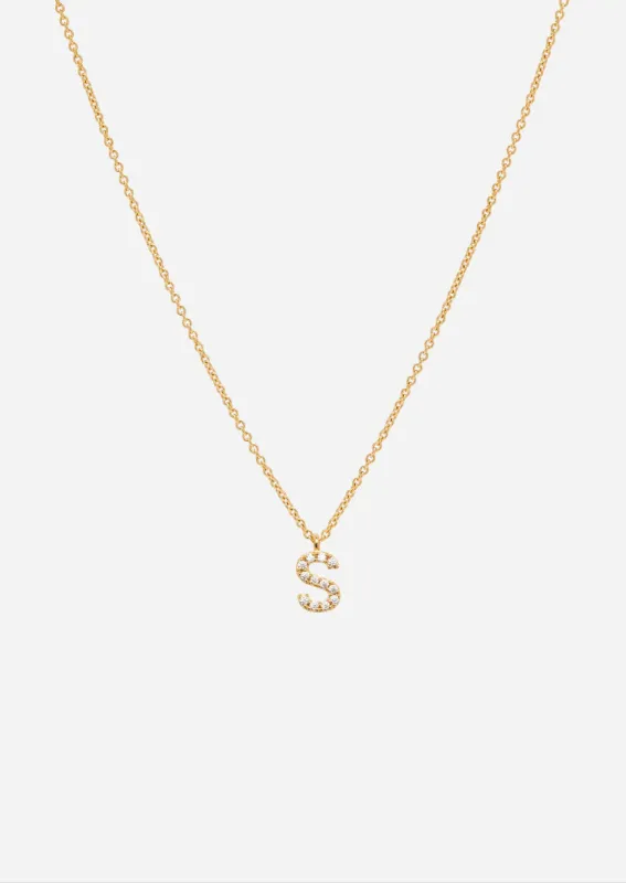 Pavé Letter - Gold Vermeil - S made by Skultuna