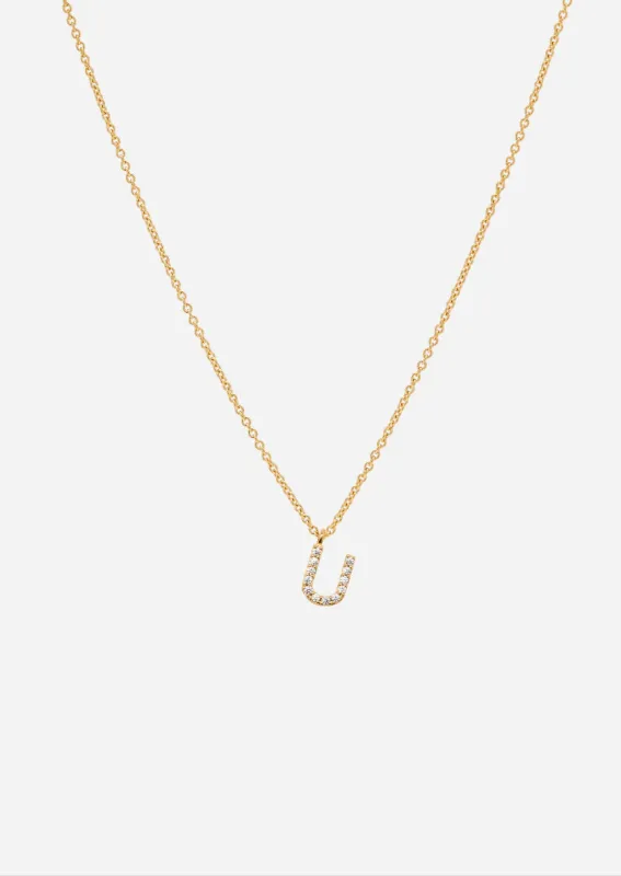 Pavé Letter - Gold Vermeil - U made by Skultuna