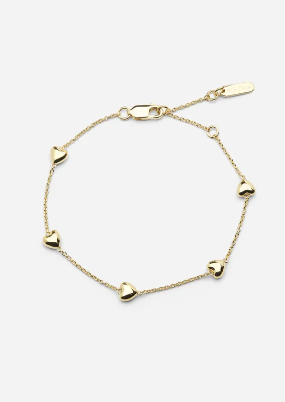 Heart Petit Bracelet – Gold Vermeil made by Skultuna