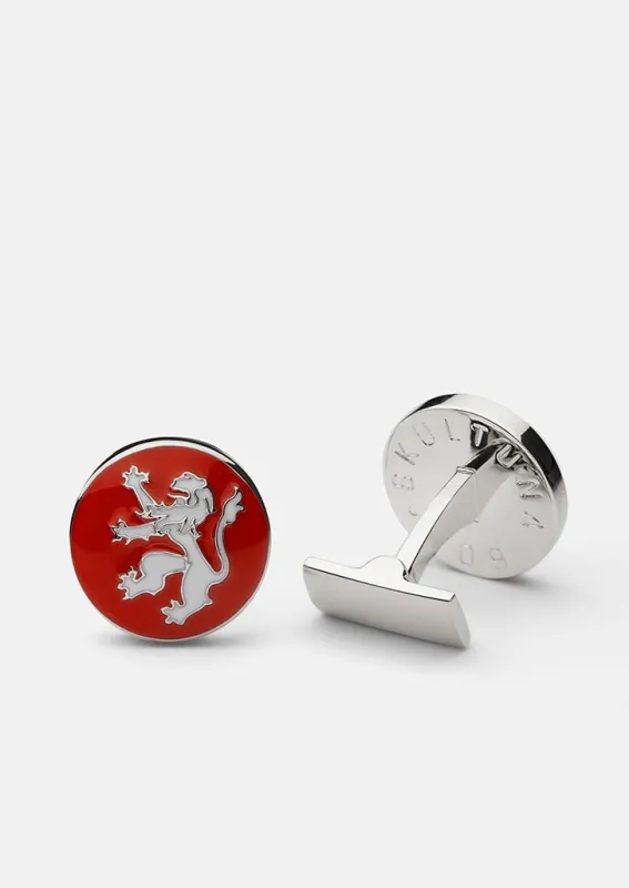 Rampant Lion Manschettknappar - Röd & Vit made by Skultuna