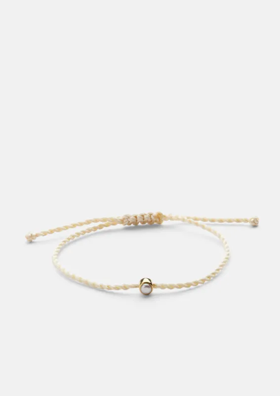 Cord Bracelet Pearl - Off White made by Skultuna