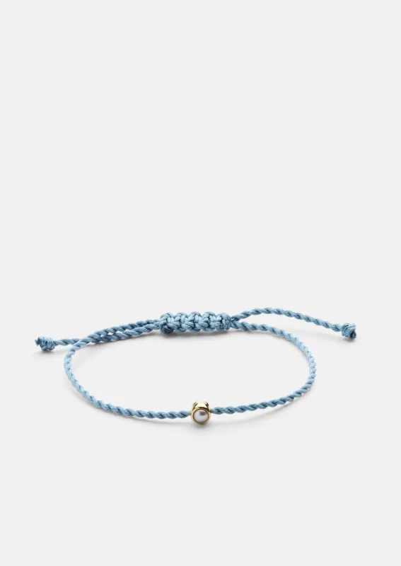 Cord Bracelet Pearl - Light Blue made by Skultuna