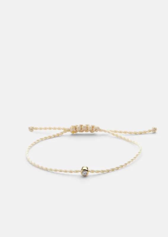 Cord Bracelet Diamond - Off White made by Skultuna